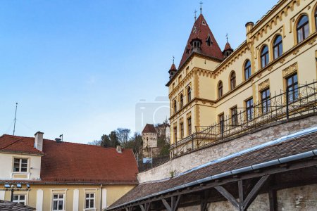 Photo for SIGHISOARA, ROMANIA - MAY 2, 2023: These are buildings within the walls of the medieval citadel. - Royalty Free Image