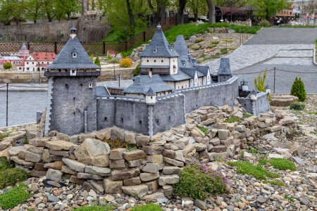 Photo for KAMENETS-PODOLSKY, UKRAINE - APRIL 27, 2023: This is a model of the reconstruction of the Lutsk Castle in the Open Air Museum of Castle Miniatures. - Royalty Free Image