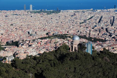 Photo for BARCELONA, SPAIN - MAY 13, 2017: This is a panoramic view of the city from the heights of Tibidabo Mountain. - Royalty Free Image