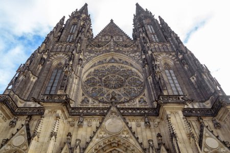 Photo for PRAGUE, CZECH - OCTOBER 26, 2023: This is a fragment of the facade of St. Vitus Cathedral. - Royalty Free Image
