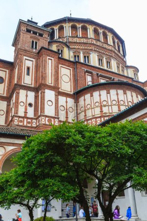 Photo for MILAN, ITALY - MAY 19, 2018: This is a view of the apse of the Church of Santa Maria delle Grazie from the cloister of the monastery. - Royalty Free Image