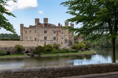 Photo for LEEDS CASTLE, GREAT BRITAIN - MAT 15, 2014: This is a view of the famous medieval castle against the backdrop of the English countryside. - Royalty Free Image