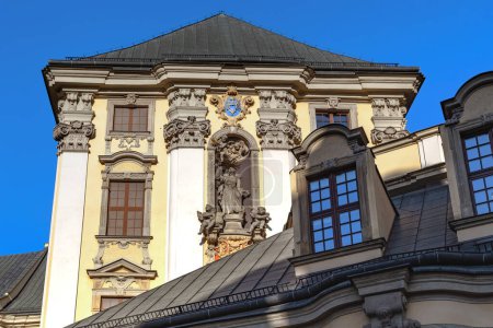 Photo for WROCLAW, POLAND - NOVEMBER 4, 2023: This is a fragment of the side facade of the historical Baroque university building. - Royalty Free Image