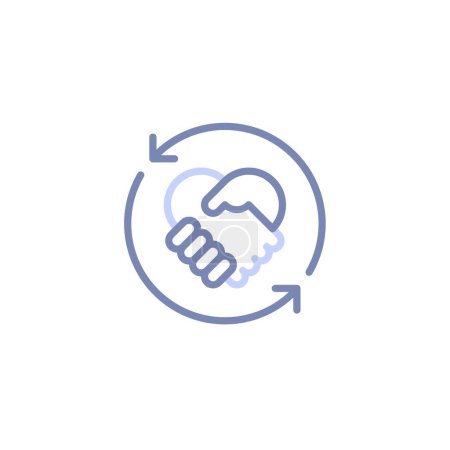 Illustration for Forge strong and reliable business partnerships through a solid contract handshake. Establish mutual trust, clear expectations, and a shared commitment to success. - Royalty Free Image