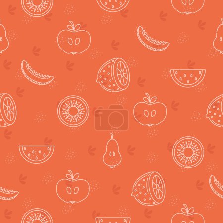 Téléchargez les photos : Juicy fruits, orange seamless pattern - en image libre de droit