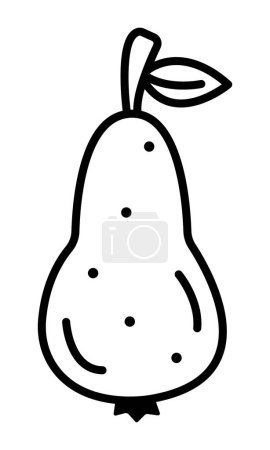 Illustration for Black line pear icon, vector monochrome pictogram - Royalty Free Image