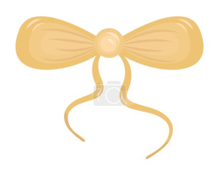 Photo for Cute simple yellow bow, vector color illustration - Royalty Free Image