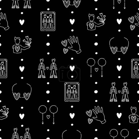 Photo for Gays seamless pattern, black and white lgbt background - Royalty Free Image