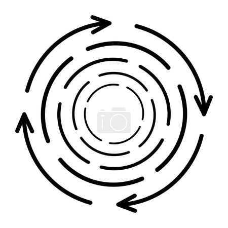 Events cyclicality sign, natural phenomena symbol, recycle pictogram, black line vector icon of whirlwind and hurricane