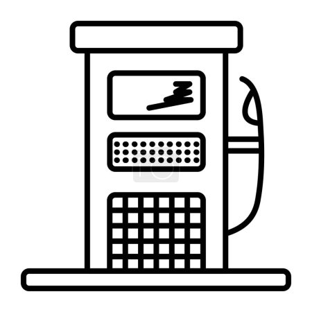 Car charging station, black line vector icon, monochrome outline pictogram