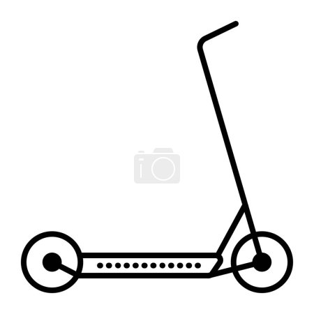 Illustration for Electric scooter black line vector icon, modern mobile transport, side view pictogram, two-wheeled vehicle - Royalty Free Image
