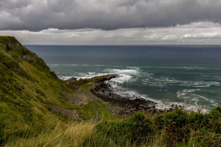 Photo for Landscape of Giant's Causeway trail in Northern Ireland in United Kingdom. UNESCO heritage. - Royalty Free Image