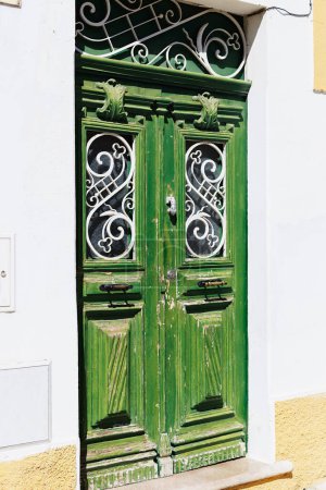 Photo for Traditional Green Door in Mertola, Portugal. Colors of Portugal Series - Royalty Free Image