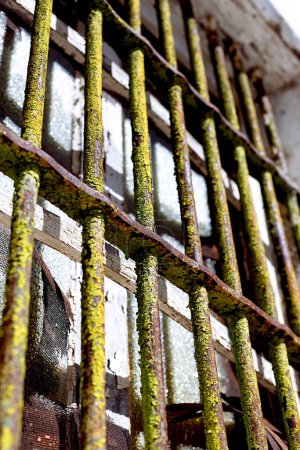 Photo for Old rusty grating, Mertola, Portugal. Colors of Portugal Series - Royalty Free Image
