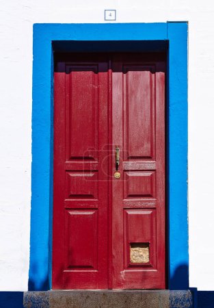 Photo for Detail of typical door in Mertola, Portugal. Colors of Portugal Series - Royalty Free Image