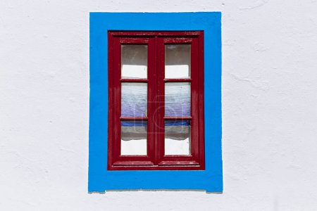 Photo for Detail of colorful window in Mertola, Portugal. Colors of Portugal Series - Royalty Free Image