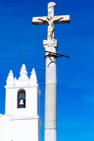Photo for Detail of cross, Church of the Assumption of Mary, Mertola, Portugal. Colors of Portugal Series - Royalty Free Image