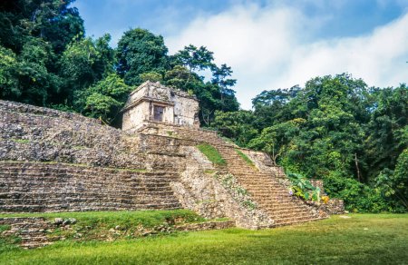 Mayan ruins in Palenque, Chiapas, Mexico. Pre-Columbian Maya civilization of Mesoamerica. Known as Lakamha. UNESCO World Heritage