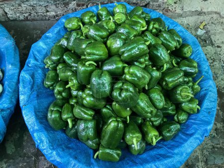 Photo for Green bell peppers on the street market - Royalty Free Image
