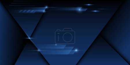 Photo for Abstract triangle science futuristic technology concept. of light  rays stripes light over dark blue background - Royalty Free Image