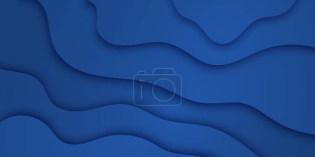 Photo for Abstract dark blue paper and overlap wave curve line dimension modern website banner design vector background - Royalty Free Image