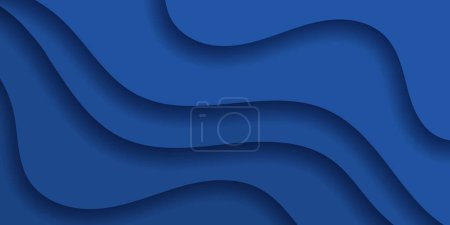 Photo for Abstract dark blue paper and overlap wave curve line dimension modern website banner design vector background - Royalty Free Image