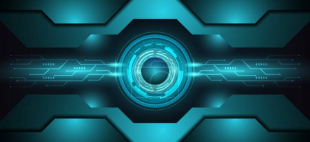 Photo for Abstract Hi-tech futuristic dimension technology electronic circuit dark green background  background vector  illustration - Royalty Free Image