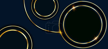 abstrakte luxuriöse Kreis goldene Linien auf Design dunkelblauen Hintergrund. Vektorillustration