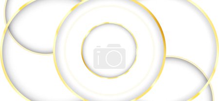 Photo for Abstract luxurious overlap circle golden with curve lines gold on design white background. vector illustration - Royalty Free Image