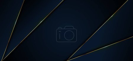 Photo for Dark blue luxury premium background texture overlap layer line golden modern design vector illustration - Royalty Free Image