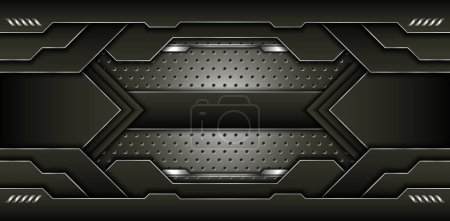 Photo for Abstract metal carbon texture and line chromium overlap on metallic silver sheet hole modern design background. vector illustration - Royalty Free Image