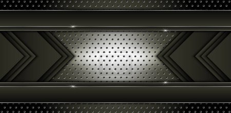 Photo for Abstract metal carbon texture and line chromium overlap on metallic silver sheet hole modern design background. vector illustration - Royalty Free Image