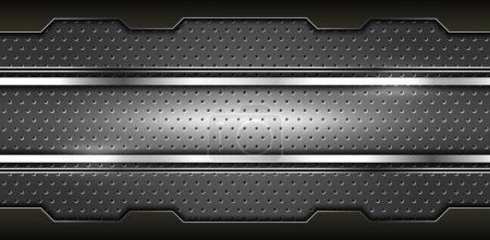 Photo for Abstract metal carbon texture and line chromium on  metallic silver sheet hole modern design background. vector illustration - Royalty Free Image