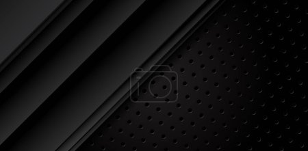 Photo for Metal iron black sheet overlap on metallic honeycomb steel mesh template background modern design premium vector illustration - Royalty Free Image