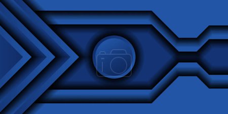 Photo for Abstract dark blue paper and overlap triangle circle dimension modern website banner design vector background - Royalty Free Image
