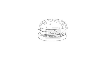 Foto de Illustration of Cheeseburger with sesamo seeds - Imagen libre de derechos
