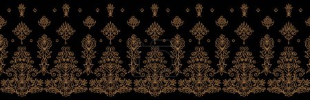 Photo for Digital Ornament: Floral Paisley Allover , Mughal Art Motifs, Traditional Borders in Watercolor Textile. Ethnic, and Geometric Patterns for Trendy Designs. Vintage Embroidery, Botanical, and Tropical Elements, Seamless background for fabric printing. - Royalty Free Image