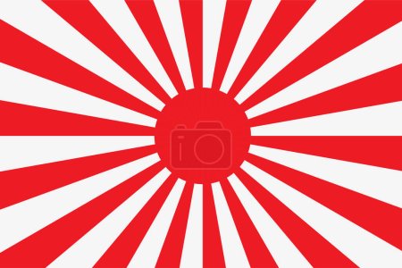 Japanese imperial navy flag isolated vector design. Abstract japanese flag for decoration design. Sunshine vector background. Rising Sun symbol.