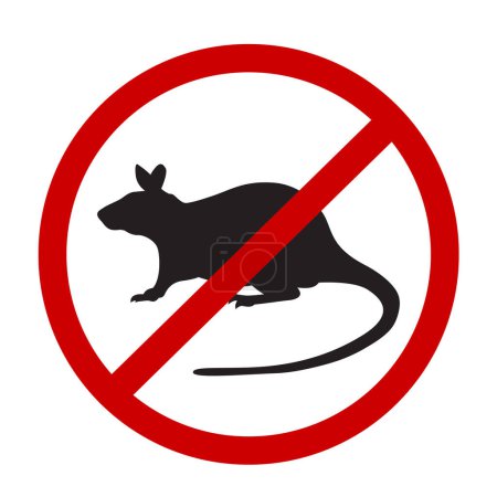 Illustration for Warning sign no rats. Sign rats prohibition isolated on white background. Vector illustration - Royalty Free Image