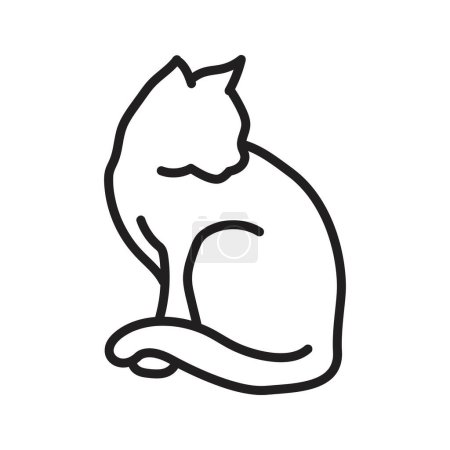 Illustration for Cat, black lines Cat, vector illustration - Royalty Free Image