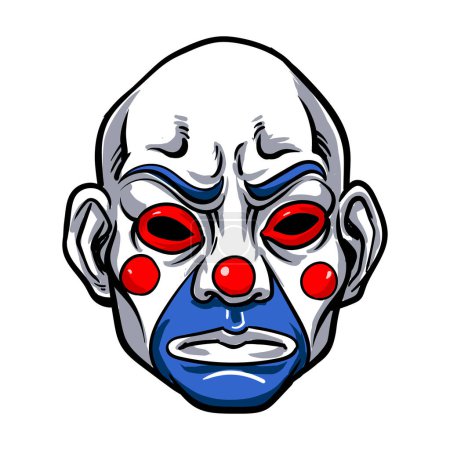 Illustration for Joker clown mask,evil clown halloween .Vector illustration - Royalty Free Image