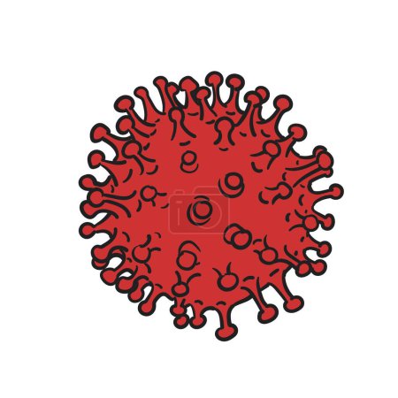 Corona-Virus Karikatur Kunst isoliert Vektor Illustration.
