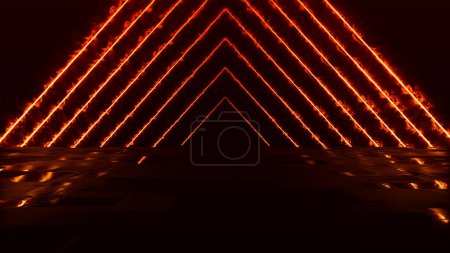 Photo for Abstract colorful background with bright rays and glowing lines. Abstract tech futuristic background. Bright neon lines sparkle and move. Seamless loop. 3d rendering - Royalty Free Image