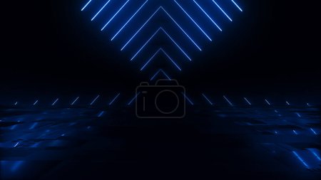 Photo for Abstract colorful background with bright rays and glowing lines. Abstract tech futuristic background. Bright neon lines sparkle. Seamless loop. 3d rendering - Royalty Free Image