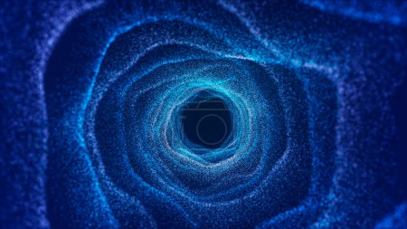 Colorful Tunnel Background. Abstract digital background. Big data visualization. Data flow information. Concept of digital communication. Wormhole. 3D rendering