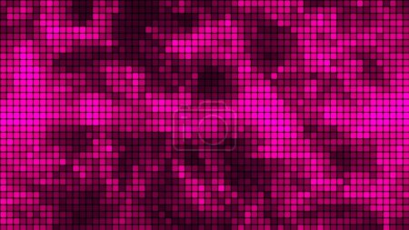 Abstrakter Hintergrund aus mehrfarbigen Quadraten. Hintergrund der rosa Quadrate des Computermosaiks. Heller Pixelhintergrund. Einfache abstrakte grafische Farbverläufe Hintergrund. 3D-Darstellung.