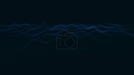 Illustration for Abstract futuristic background. Big data visualization. Network connection. Data transfer. Vector illustration. 3d rendering. - Royalty Free Image