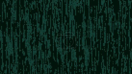 Illustration for A background of rows of small multi-colored squares. Pixel graphics, colored squares. Vector background of glowing squares. Bright abstract mosaic green background with glitter - Royalty Free Image