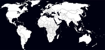 Téléchargez les illustrations : Décrivez la silhouette d'une carte du monde. Océan Pacifique, Carte géographique, Carte du monde, Globe. Vecteur. - en licence libre de droit