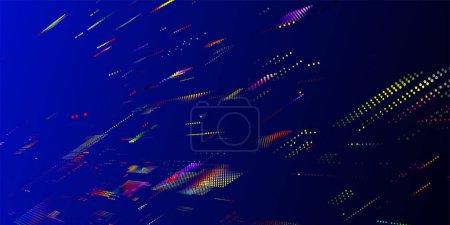 Illustration for Abstract digital background. Data flow information. Concept of digital communication. Big data visualization. Abstract futuristic technology background, floating schemes, diagrams, code elements. Vector illustration. - Royalty Free Image